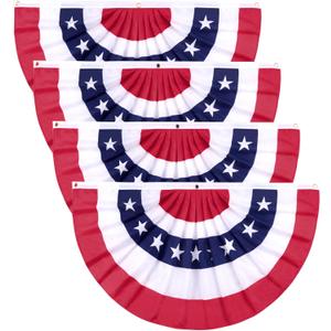 4 Packs American Flags USA Buntings 2x4 Feet for Outside 250th Anniversary Celebration, Memorial Day, 4th of July Decorations Outdoor, Patriotic Decor, Presidents Day, Fourth of July Independence Day Porch Banners (4pcs, 2x4 Feet)
