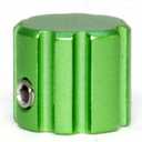 6 Instrument Control KNOBS, w/Set Screw and Wrench, Anodized Aluminum, Guitar Radio DIY, Green