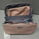 BOYATU Travel Makeup Bag Cosmetic Bags for Women: Large Capacity 3 Pcs Set Make up Bag with Compartments - Waterproof Vegan Leather Toiletry Organizer Bags with Handle (L02 Light Pink)