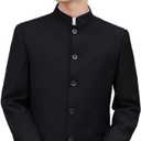 GUOYUXIAO Zhongshan Suit for Men - Classic Stand Collar Jacket in Company Uniforms, Lightweight Cotton Blend Daily Attire XL