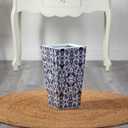 Nearly Natural 18in. Oriental Blue and White Classic Metal Planter