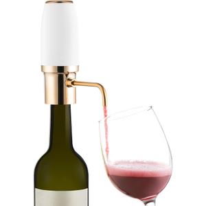 Electric Wine Aerator Dispenser Electric Smart Decanter, Rechargeable with Micro USB Cable (White)