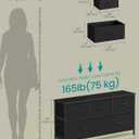 SONGMICS Dresser for Bedroom, Chest of Drawers, Steel, MDF, 5 Non-Woven Fabric Drawers, Storage Organizer Unit, Closet, Entryway, Ink Black and Ebony Black ULGS322B01S