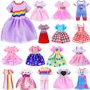 Hungdao 16 Pcs Girl Boy Doll Clothes Lovely Outfits Mini Doll Clothes 6 Inch Dolls Accessories for Kids Birthday Outfit(Beautiful Girls)