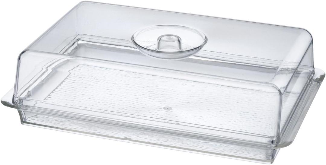 Clear Premium Acrylic Rectanglees Serving Tray with Lid (12.63" x 8.75" x 3.38") Perfect for Parties, Events, & Dining