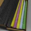 Colored Taper Candles Spiral Candle Sticks in Rainbow Colors,Unscented Pastel Candle for Holiday,Wedding and Home Decoration,10inch,12 Pack(E-6colored)