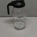 64oz Glass Pitcher with Lid, 2 Quart Mason Jar Pitchers with Lid and Spout, Wide Mouth Breast Milk Pitcher Glass Jug Sun Tea Pitchers, Cold Brew Coffee pitcher, Fridge Container for Water, Juice, Tea (Black)