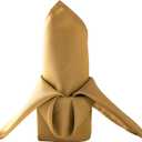 50pcs Polyester Cloth Napkins - 17 x 17 inch Gold Dinner Washable Napkins with Hemmed Edges for Restaurant/Wedding/Hotel (50, Gold)