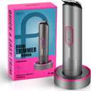 PRITECH Bikini Trimmer for Women - Rechargeable Pubic Hair Trimmer for Sensitive Skin, Wet & Dry Use, Pain-Free Electric Razor&Shaver with Standing Recharge Dock, Ideal Gift for Women, Slate Grey
