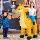 One Casa Inflatable Costume Adult,Blow Up Costumes,Ride On Giraffe Costume,Halloween Costumes for Men Women (Orange)