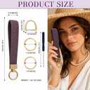 2 x Woven Stretchy Wristlet Keychain for Women Men – Elastic Wrist Lanyard for Keys with 2 Keyrings & D-Ring, Soft Hands-Free Key Holder for Car Keys, Gym, ID Badge, Phone Purple