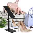 Angoily Shoe Display Stand, 2 Pack Adjustable High Heel Metal Shoe Riser Stand Stainless Steel Sandals Height Rack for Store Shopping Malls, Home, Organizers and Storage Sneakers , Black