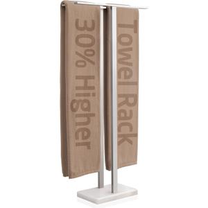 KES 43'' H Standing Towel Rack for Bathroom, Free Standing Towel Rack Floor with Weighted Marble Base 2-Tier, Outdoor Towel Racks Extra High Thick 18/8 Stainless Steel Brushed Finish, BTH232-2