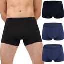 Mens Incontinence Underwear Adult Washable Bladder Control Brief 60 ML Absorbency Leak Proof Boxer Brief 3 Pack (Black 2 Blue XL) (X-Large, Black Blue Blue)