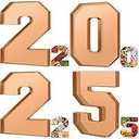 Tellingyou 2025 Graduation Charcuterie Number Box 13.7" Grad Celebration Party Fillable Plastic Mache for Chocolate Candy Snack Trays Party Supplies(Kraft Brown)