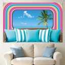 Monalivest 7x5ft Hawaiian Beach Neon Backdrop Romance Theme Summer Tropical Island Villa Photography Background Birthday Bachelorette Party Decorations Photo Banner
