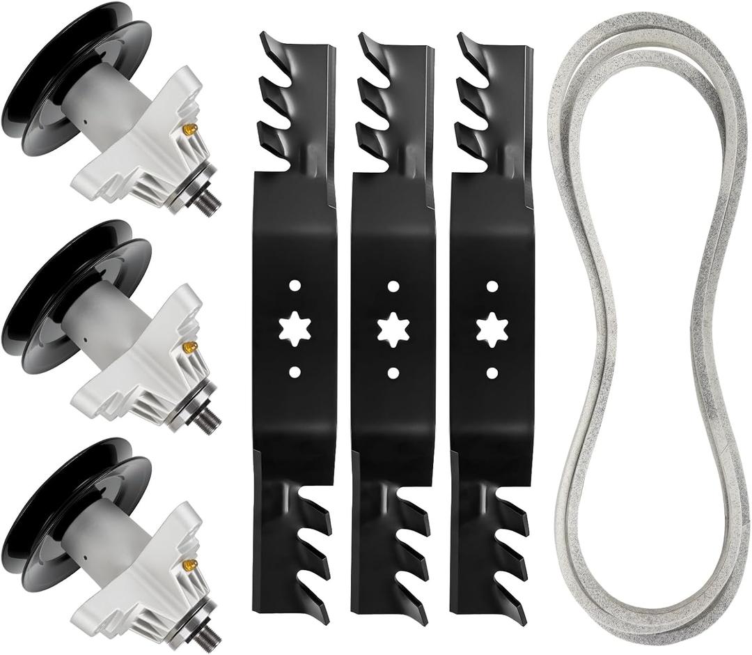 50" Deck Rebuild Kit, Compatible with Cub Cad-et MTD T royBilt ZT50 RZT50 LT1050 LGT1050, Include 3 Spindle 618-04126, 3 Blade 742-04053, 1 Belt 754-04044