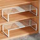 Multi-Functional Adjustable Metal Wire Shoe Rack Organizer - Stackable Shoe Storage for Closet, Extendable 15-24.4in, Retractable Entryway Shoe Cabinet Shelf (White, 2 Pack)