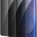 Privacy Screen Protector for Samsung Galaxy S25 FE, Shatterproof Tempered Glass Accessories, Anti Spy Tempered Glass Film, Case Friendly Ultra Resistant 9H Hardness Anti-Glare HD Black -3 Pack