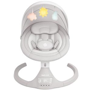 Jool Baby Nova Baby Swing for Infants – Bluetooth Music, Remote (Stone) | Keep Baby Happy While Getting Things Done – Gentle Side-to-Side Motion Helps Baby Feel Content