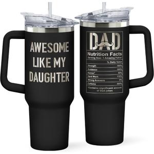 Gifts for Dad from Daughter - Dad Gifts from Daughter - Fathers Day Gift for Dads - Birthday, Father's Day, Christmas Gift for Dads - Father Ideas for Men - 40 Oz Stainless Steel Tumbler