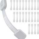 Child Proof Cabinet Locks - Cabinet Locks Baby Proofing with 3M Adhesives for Refrigerator, Oven, Cupboards, Toilet Seat - Adjustable,Easy Installation,No Drilling (24 Pack) (White)