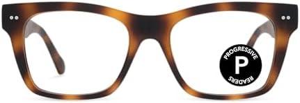 LOOK OPTIC Cosmo Progressive Reader-Stylish Unisex Reading Glasses, Prescription-Quality