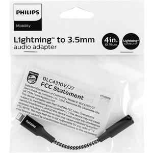 Philips Connection to 3.5mm Auxiliary Audio Adapter, 4" - Black/White Braided