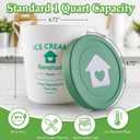 cyrico Ice Cream Containers with Silicone Lids for Homemade Ice Cream, 4 Pack 1 Quart Each Reusable Sorbet Frozen Yogurt Storage Containers Set BPA Free Stackable Leakproof Dishwasher Freezer Safe