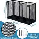 Maxcheck Metal Mesh Cup and Lid Holder Coffee Paper Cup Dispenser Lid Holder Storage Organizer Countertop or Wall Mount for Coffee Bar, Kitchen, Breakroom(3 Compartments,12.3 x 4.1 x 7.87 Inch)