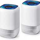 2 Pack of Air Purifier with High Efficience Filter, Fragrance Sponge Night Light Vital Breeze Timer 22dB, for Dust Pollen Smoke Odors, Office, Desktop, Home Bedroom Small Room, DH-JH12 White
