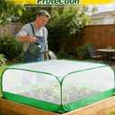 Pop Up Garden Netting for Square Raised Beds - 4'L x 4'W x 2'H Ultra Fine Mesh Net Plant Cover with 8 Stakes, Protection for Vegetables Fruit from Birds Pests