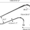 Pool Handrail 47x 30, Stainless Steel Swimming Pool Hand Rail Pool Stair Rail Above Ground with Base Cover Silver Rustproof Swimming Pool Accessories for Indoor/Outdoor Pools, SP-3002