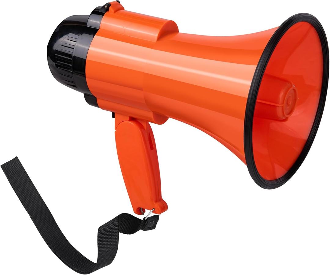 30 Watt Power Portable Megaphone Bullhorn Speaker Voice, Siren/Alarm and 240S Recording with Volume Control and Strap (Red)