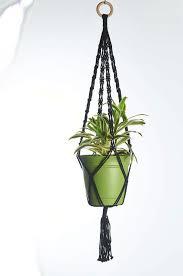 Primitive Planters 40" Macrame Plant Hanger, Black