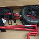 Drive Medical Lightweight Expedition Folding Transport Wheelchair - Ultra Lightweight Mobility Support for Seniors & Adults - Strong Aluminum Frame - Hand Brakes - Compact Folding Travel Chair - Red