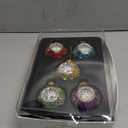 Kurt Adler Glass Reflector Ornament, 60mm, Multi-Colored, Set of 5