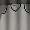 Women's Stripe Sweater Vest Classic V Neck Cable Knit Vest Sleeveless Pullover Ribbed Tank Tops (White, Small)