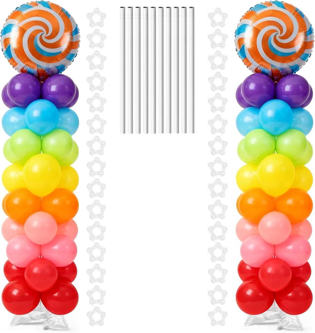 Tamodan Balloon column kit set of 2, 78 Inch Balloon Tower Reusable Metal Spiral Design, Balloon Stands for Floor Weddings, Birthdays, Baby Showers & Graduation Events