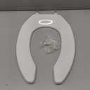 BEMIS 1955SSCT Commercial Open Front Plastic Toilet Seat, Heavy Duty Industrial No Slam Seat without Lid, Secure Installation, Made in USA, Elongated, White