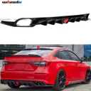 Rear Diffuser with LED Red Brake Lights Compatible with 2022-2026 Honda Civic, MC Style FE180 JDM Rear Bumper Kit Fit for EX LX Si Sport 4 Door Sedan with Pilot Lamp (Glossy Black)