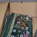 Area Rug Living Room Rugs: Floral 5x7 Washable Rug Vintage Soft Boho Non-Slip Carpet Indoor Floor Stain Resistant Large Carpets for Bedroom Dining Room Farmhouse Nursery Hallway Home Office Dark Green
