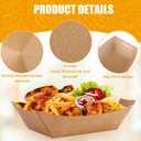 Zhehao 300 Pack Nacho Hot Dog Trays Disposable Kraft Paper Food Tray Food Serving Boat Paper Boat Brown Greaseproof for Camping Picnic Carnival Party, Holds Snack(2 lb)