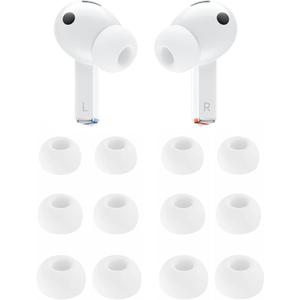 2 x ALXCD Eartips Compatible with Galaxy Buds 3 Pro SM-R630N Earbuds, 6 Pairs S/M/L Sizes Silicone Ear Tips Earbuds Replacement Tips, Compatible with Galaxy Buds 3 Pro SM-R630 6 Pairs White sml
