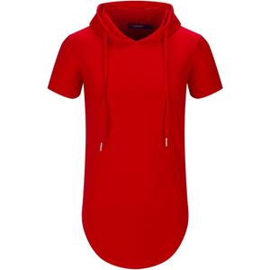 Aiyino Men's Short Sleeve Fashion Athletic Hoodies Sport Sweatshirt Hip Hop Pullover (3X-Large, Red)
