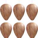 DECYOOL 6 Pack Paper Wasp Nest Decoy Hanging Wasp Deterrent for Hornets Yellow Jackets