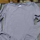 SUUKSESS Women Double Lined Fitted Basic T Shirts Crew Neck Long Sleeve Crop Top, M