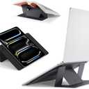 MOFT Invisible Laptop Stand for Desk, Stick-Free Tablet and Computer Stand with Dual-Angle, Foldable&Portable Laptop Riser Holder, Fits 13"+ Tablets & 15"+ Laptops, Jet Black (Non-Adhesive Version)
