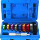 Bearing Press Kit | 10pc Bearing Race and Seal Driver Set with a Driver Handle and 9 Discs Collar Axle Housing, Universal Tool for Bearing Races and Seals in Automotive Wheel Hubs