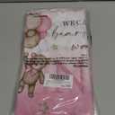 YJRJSC Bear 1st Birthday Decorations Tablecloth for Girl, 3 Pack Disposable Pink Teddy Bear Theme We Can Bearly Wait One Party Supplies Tablecover, 55in x 86in, Set of 3